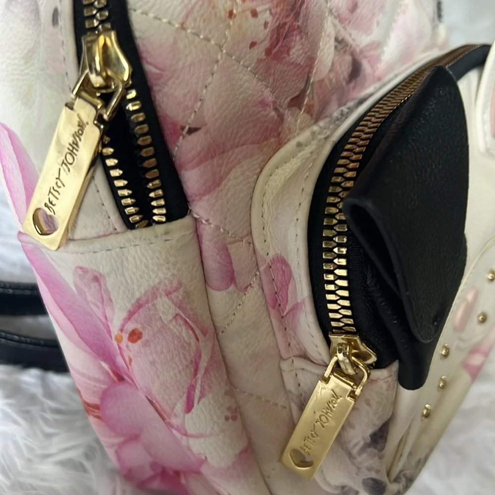 Betsey Johnson mini puppy dog floral backpack